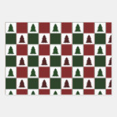 Moderne buffelkerstboomstructuur inpakpapier vel (Voorkant 3)