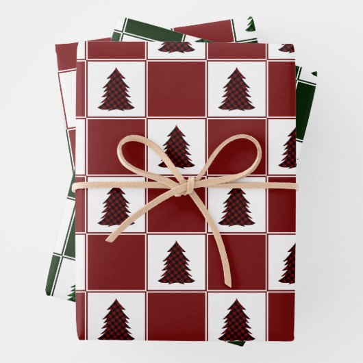 Moderne buffelkerstboomstructuur inpakpapier vel (In situ)