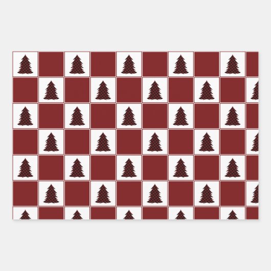 Moderne buffelkerstboomstructuur inpakpapier vel (Voorkant)