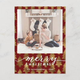 Moderne Buffelplaat legant script MERRY Simple H Briefkaart
