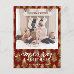 Moderne Buffelplaat legant script MERRY Simple H Briefkaart