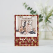 Moderne Buffelplaat legant script MERRY Simple H Briefkaart (Staand voorkant)