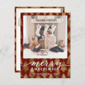 Moderne Buffelplaat legant script MERRY Simple H Briefkaart (Voorkant / Achterkant)