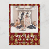 Moderne Buffelplaat legant script MERRY Simple H Briefkaart (Voorkant)