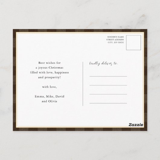 Moderne Buffelplaat legant script MERRY Simple H Briefkaart (Achterkant)