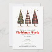 Moderne buffelplaid kerstboom print  kaart (Voorkant)