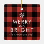 Moderne buffelroeplap | Dog Photo Keramisch Ornament (Achterkant)