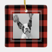 Moderne buffelroeplap | Dog Photo Keramisch Ornament (Voorkant)