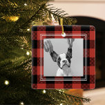 Moderne buffelroeplap | Dog Photo Keramisch Ornament<br><div class="desc">Moderne buffelroeplap | Dog Photo</div>