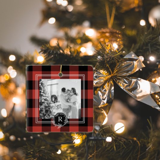 Moderne buffelroeplap | Foto van de familie | INIT Keramisch Ornament