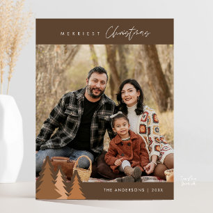 Moderne Buiten, Allerkerstmis Familie Foto Briefkaart
