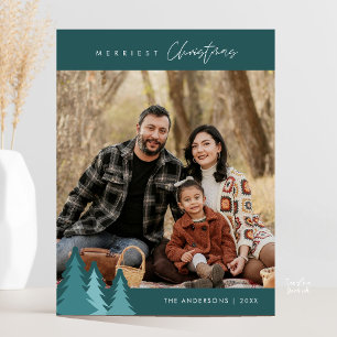 Moderne Buiten, Kerstmis Familie Foto Briefkaart