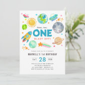 Moderne buitenruimte Melkweg Kind 1e verjaardag Kaart (Staand voorkant)