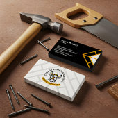 Moderne Bull Head dakbedekking constructie Logo on Visitekaartje