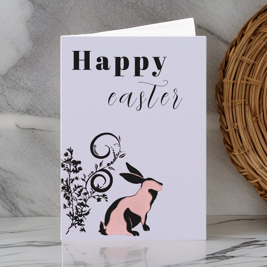 Moderne Bunny Gelukkig Pasen Gepersonaliseerd Kaart