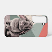 Moderne Bunny Portret in Sage Samsung Galaxy Hoesje (Achterkant horizontaal)
