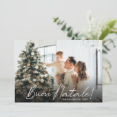 Moderne Buon Natale foto Feestdagenkaart (Staand voorkant)