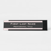 Moderne bureaublad naamplaat Licht Roze (Voorkant)