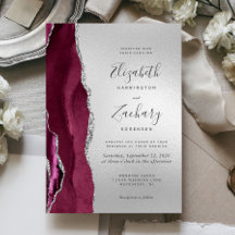 Moderne Burgundy Agaten Zilveren Bruiloft