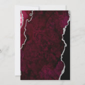 Moderne Burgundy Agaten Zilveren Script Bruiloft Kaart (Achterkant)