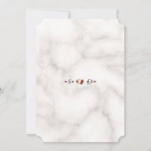 Moderne Burgundy Blush Bloemen Marmeren Huwelijk Kaart (Achterkant)