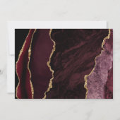 Moderne Burgundy Goud Agate Bewaar de Datum Kaart (Achterkant)