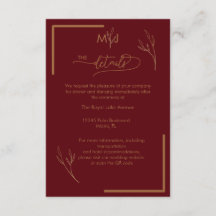 Moderne Burgundy Initialen Huwelijksdetails