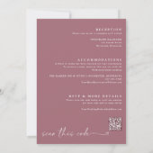 Moderne Burgundy / Merlot Handgeschreven Huwelijk Kaart (Achterkant)