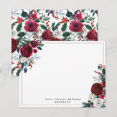 Moderne Burgundy Rode Hulst Bloem Kerstvakantie Notitiekaartje (Voorkant / Achterkant)