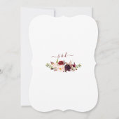 Moderne Burgundy Roze Bloemrijke Calligrafie Bruil Kaart (Achterkant)