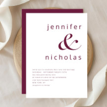 Moderne Burgundy Typografie Bruiloft