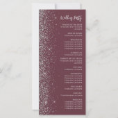 Moderne Burgundy Zilveren Glitter Script Bruiloft (Achterkant)