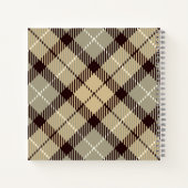 Moderne Burlywood Gray Tartan Persoonlijke naam Notitieboek (Achterkant)