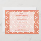 Moderne Burnt Oranje Pijl Afstuderen Uitnodigingen (Achterkant)