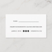 Moderne Business Black White Discount Loyalty Card (Achterkant)