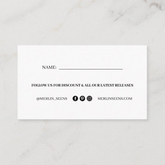 Moderne Business Black White Discount Loyalty Card (Achterkant)