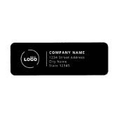 Moderne Business Black & White Return-adres Etiket (Voorkant)
