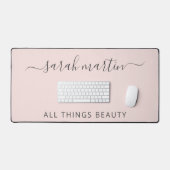 Moderne Business Blush Roze Elegant Bureaumat (Keyboard & Muis)