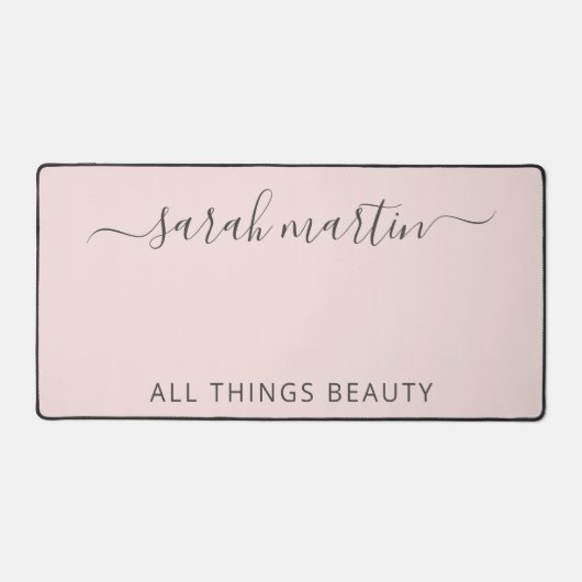 Moderne Business Blush Roze Elegant Bureaumat (Voorkant)