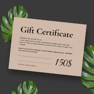 Moderne Business Cadeaubon voor Logo Visitekaartje