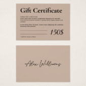 Moderne Business Cadeaubon voor Logo Visitekaartje (Voorkant /achterkant)