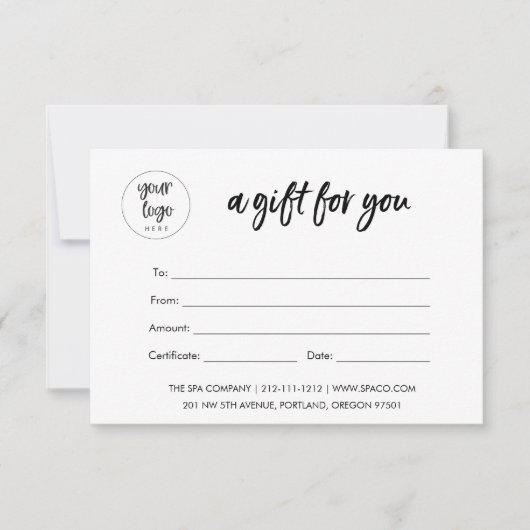 Moderne Business Cadeft Certificate met Logo (Voorkant)