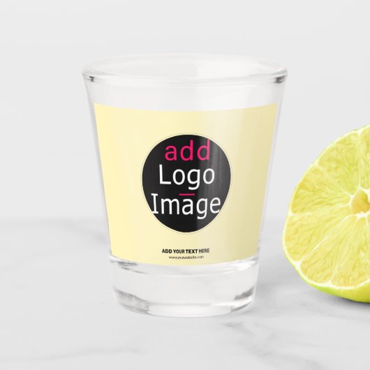 Moderne Business Chic Voeg Logo Vanilla toe Shot Glas (Voorkant)