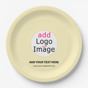 Moderne Business Custom Logo Vanilla Yellow Hue Papieren Bordje