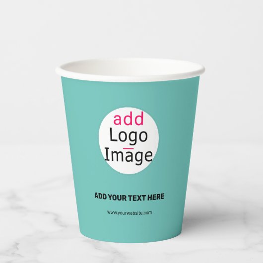 Moderne Business Custom Voeg Logo toe, vers mint G Papieren Bekers (Voorkant)