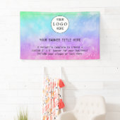 Moderne Business Feminine Blush Pink Custom Logo Spandoek (Insitu)