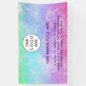 Moderne Business Feminine Blush Pink Custom Logo Spandoek (Verticaal)