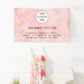 Moderne Business Feminine Blush Pink Custom Logo Spandoek (Insitu)