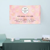 Moderne Business Feminine Blush Pink Custom Logo Spandoek (Beurs)