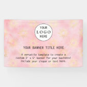 Moderne Business Feminine Blush Pink Custom Logo Spandoek (Horizontaal)